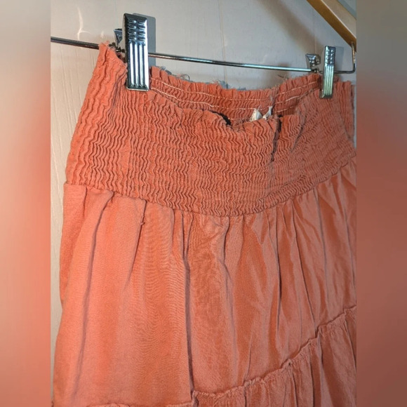 Studio Y Orange Fairy Multi Tiered Knee Length Skirt size Small Vintage Y2K Boho - Picture 2 of 4
